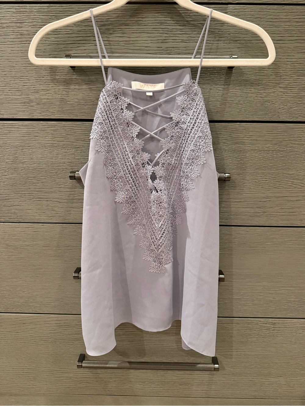WAYF Gray Cami with Lace Detail